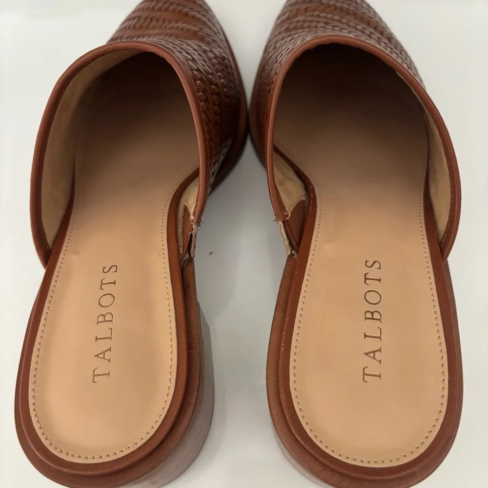 Talbots Tan Woven Leather Mules size 9.5 - Picture 6 of 7